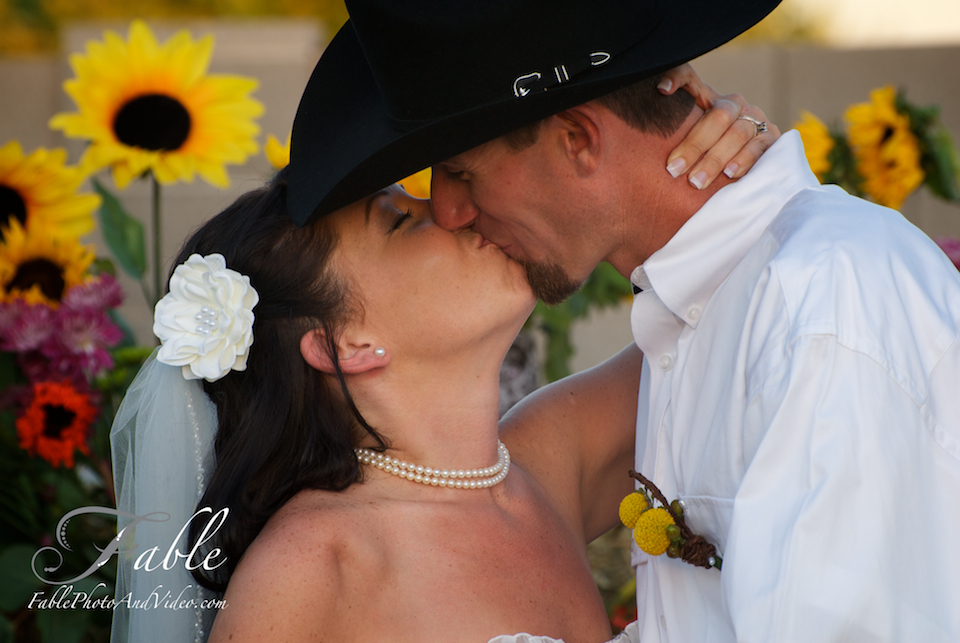 Phoenix Wedding Photography Kissing My Cowboy Country Backyard Wedding